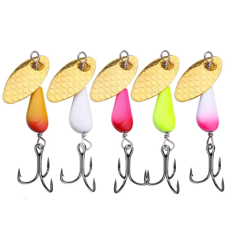 5colors / Box HENGJIA Single Hook Sequins Road Runner Bait Fishing False Lures