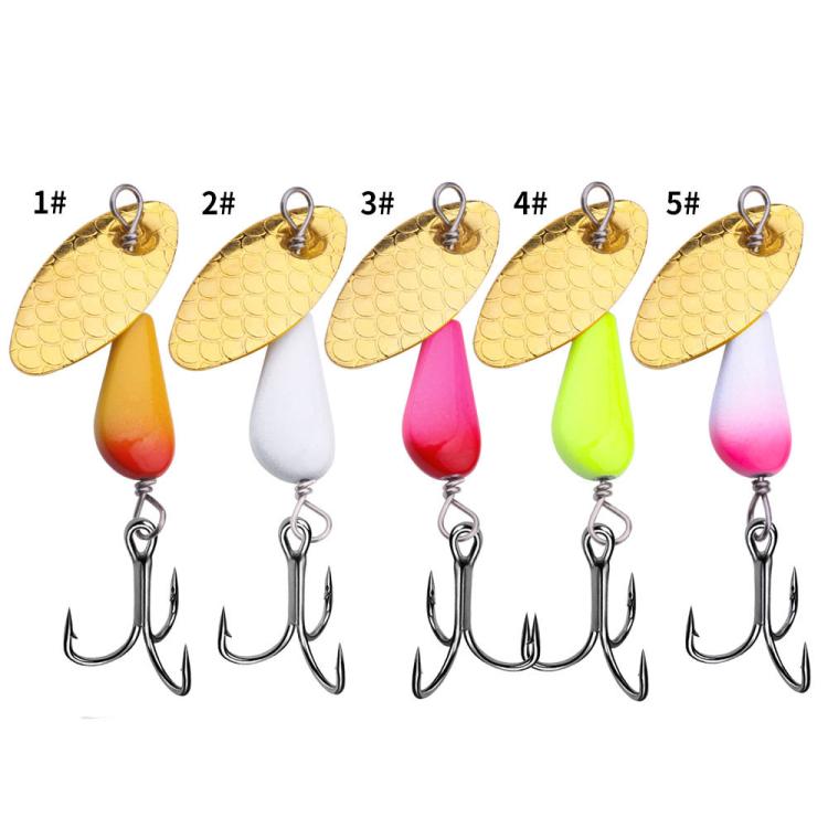 5colors / Box HENGJIA Single Hook Sequins Road Runner Bait Fishing False Lures