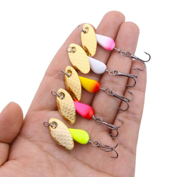 5colors / Box HENGJIA Single Hook Sequins Road Runner Bait Fishing False Lures