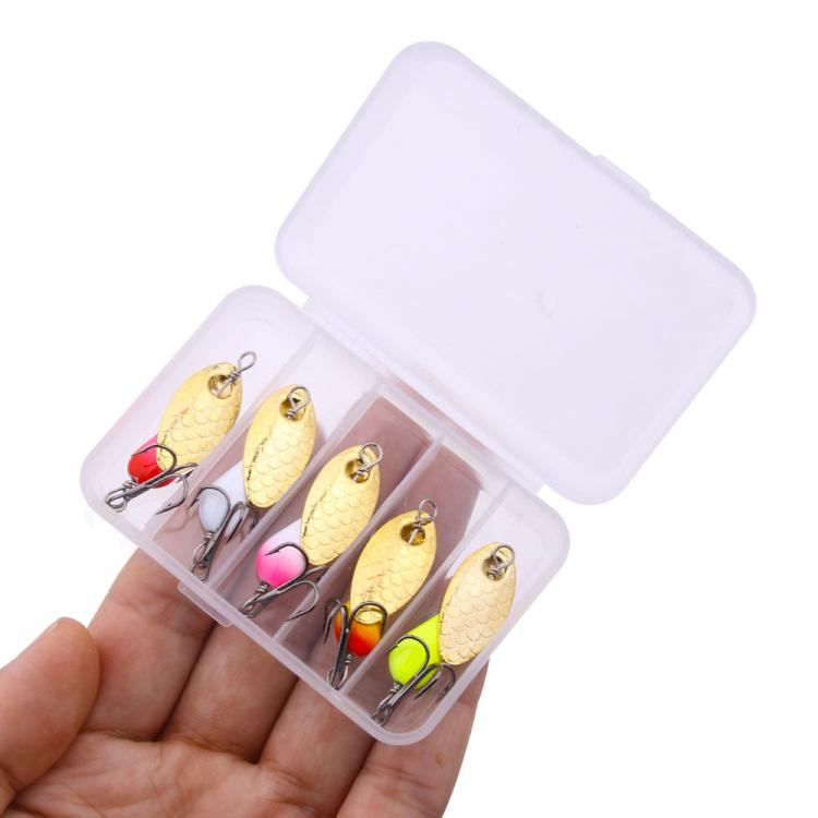 5colors / Box HENGJIA Single Hook Sequins Road Runner Bait Fishing False Lures