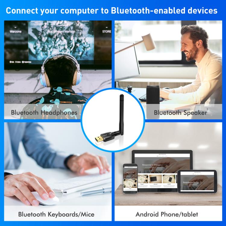 EDUP USB Bluetooth Adapter 5.4 Transmitter Audio Receiver Module