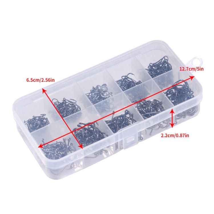 500pcs / Box HENGJIA FH032 3-12# Outdoor Fishing Single Hook With Ring