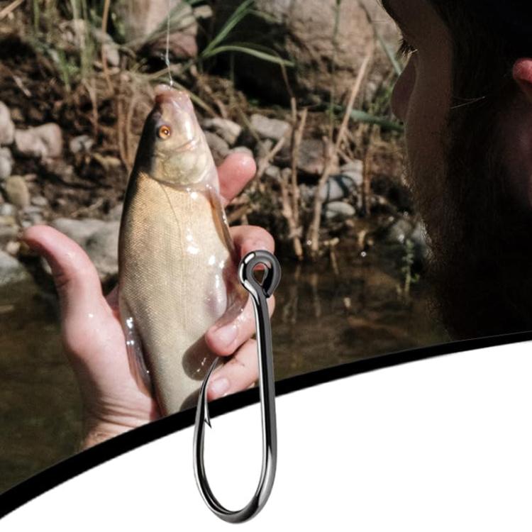 500pcs / Box HENGJIA FH032 3-12# Outdoor Fishing Single Hook With Ring