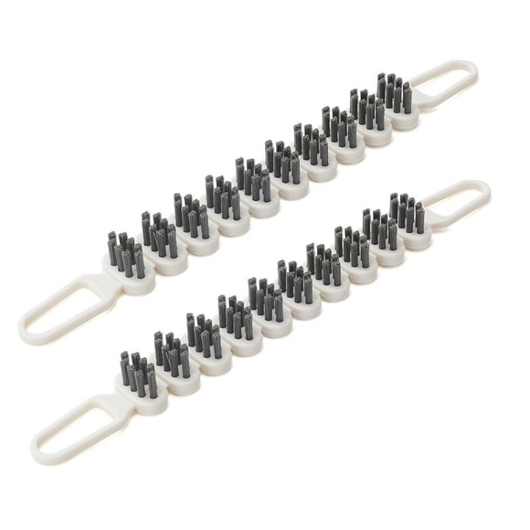 2pcs Bendable Multifunctional Crevice Brush Bathroom Faucet Brush Kitchen Cleaning Brush - White