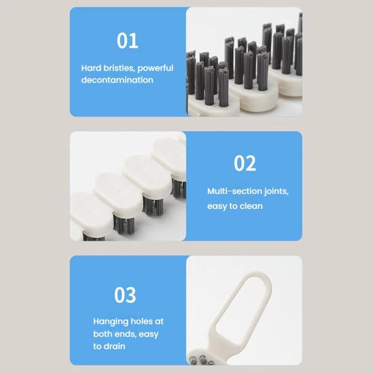 2pcs Bendable Multifunctional Crevice Brush Bathroom Faucet Brush Kitchen Cleaning Brush - White