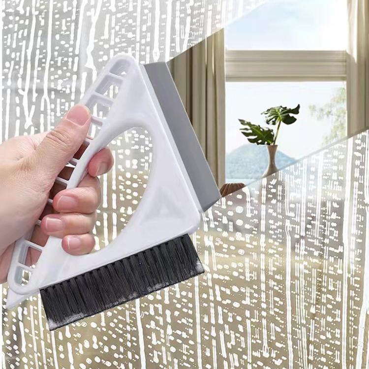 3-in-1 Window Cleaning Tool Multifunctional Gap Brush Household Glass Wiper - White