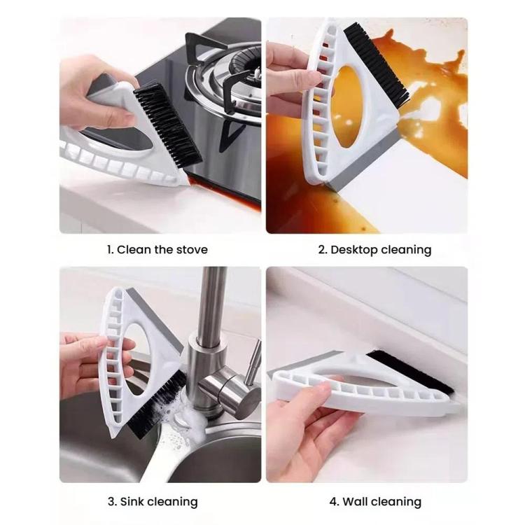 3-in-1 Window Cleaning Tool Multifunctional Gap Brush Household Glass Wiper - White