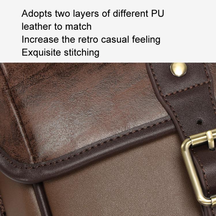 Cwatcun D185 Medium Shoulder Leisure Camera Bag Vintage PU Waterproof Micro SLR Camera Storage Bag - Brown