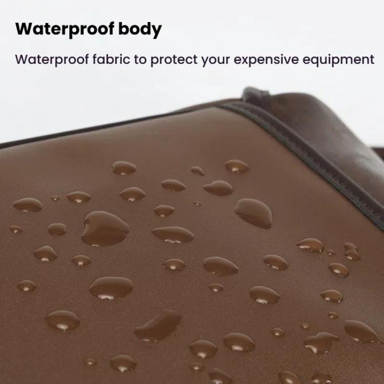 Cwatcun D185 Medium Shoulder Leisure Camera Bag Vintage PU Waterproof Micro SLR Camera Storage Bag - Brown