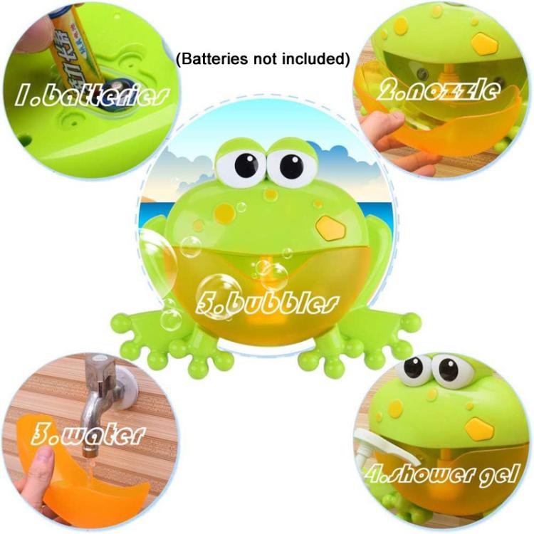 Summer Bubble Machine Toy Children Bubble Bath Water Game Bathroom Bubble Machine With Music - Frog