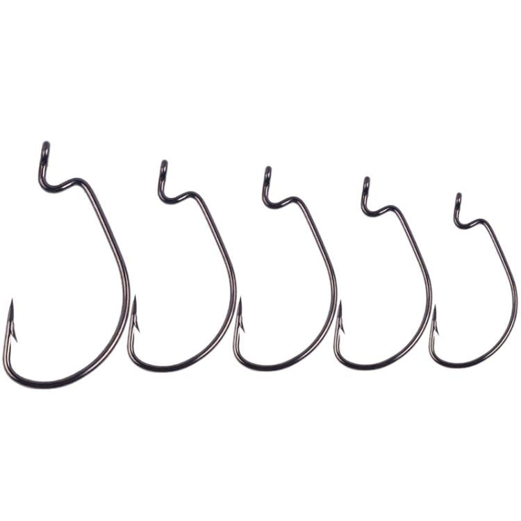 HENGJIA FH013 50pcs / Box Outdoor Fishing Cranked Stripers Hook Set, Color: Black