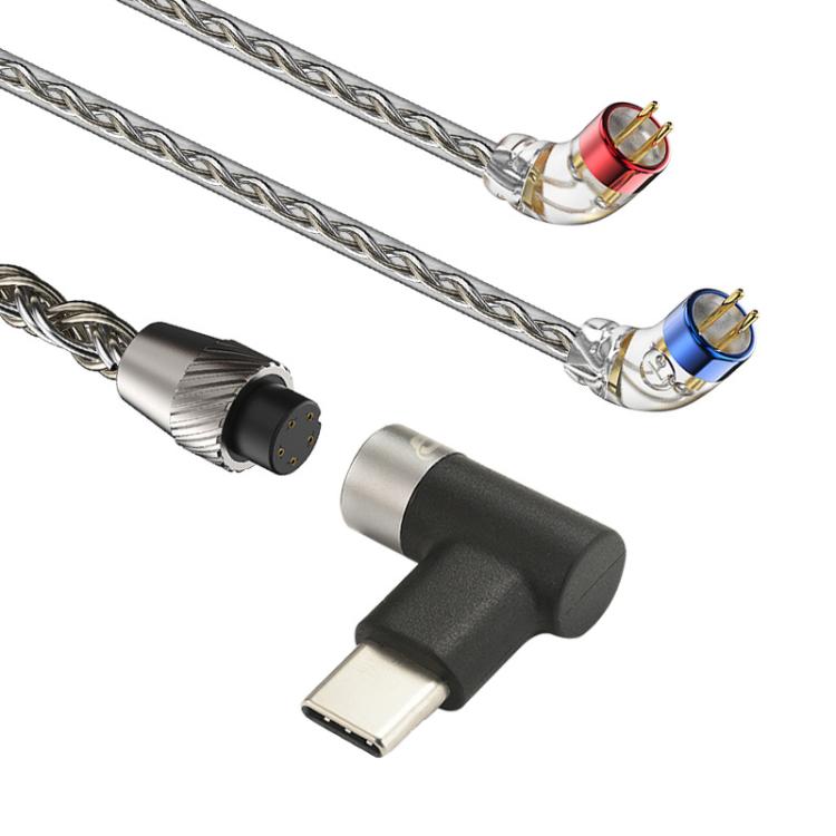 CVJ TS800 Eight Strands Copper Silver Plated Interchangeable Audio Plugs Headphone Upgrade Cable, Style: Type-C 0.78mm