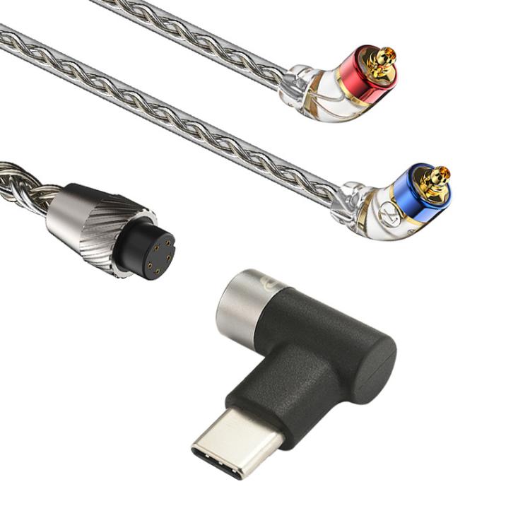 CVJ TS800 Eight Strands Copper Silver Plated Interchangeable Audio Plugs Headphone Upgrade Cable, Style: Type-C MMCX