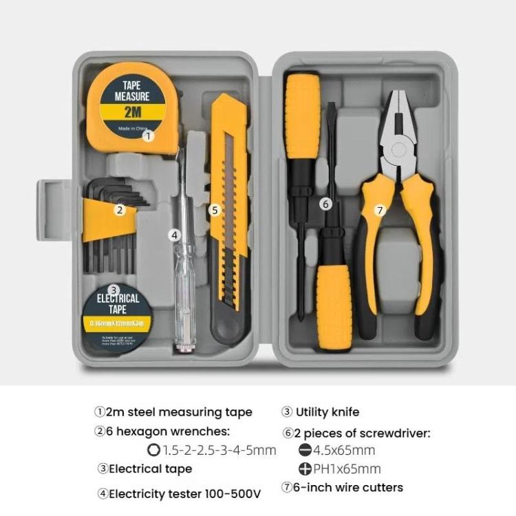 Multifunctional Home Hardware Tools Repair Hand Toolbox Combination Set, Style: 13pcs /Set Cutter Model Pink