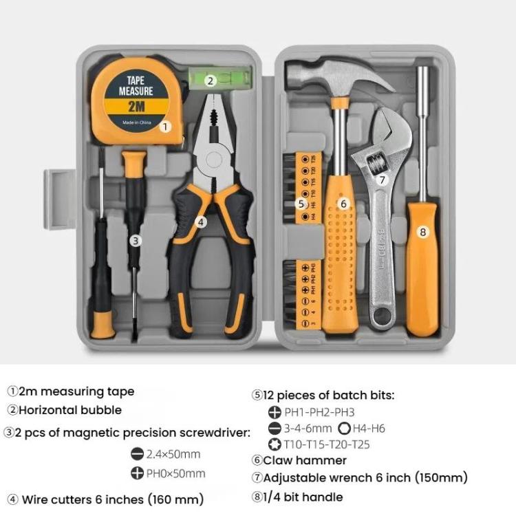 Multifunctional Home Hardware Tools Repair Hand Toolbox Combination Set, Style: 20pcs /Set Upgrade Pink