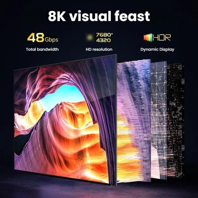 DTECH DT-HF8005 8K 60Hz HDMI 2.1 Fiber Optic Cable Dolby Atmos, EARC For PS5, Xbox, Home Theater, Gaming Monitor 8m