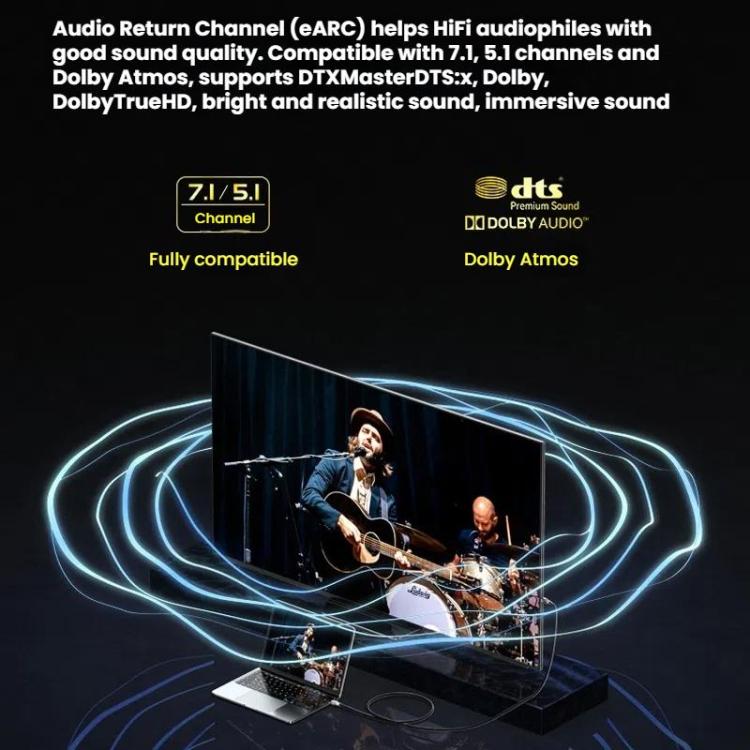 DTECH DT-HF8005 8K 60Hz HDMI 2.1 Fiber Optic Cable Dolby Atmos, EARC For PS5, Xbox, Home Theater, Gaming Monitor 15m