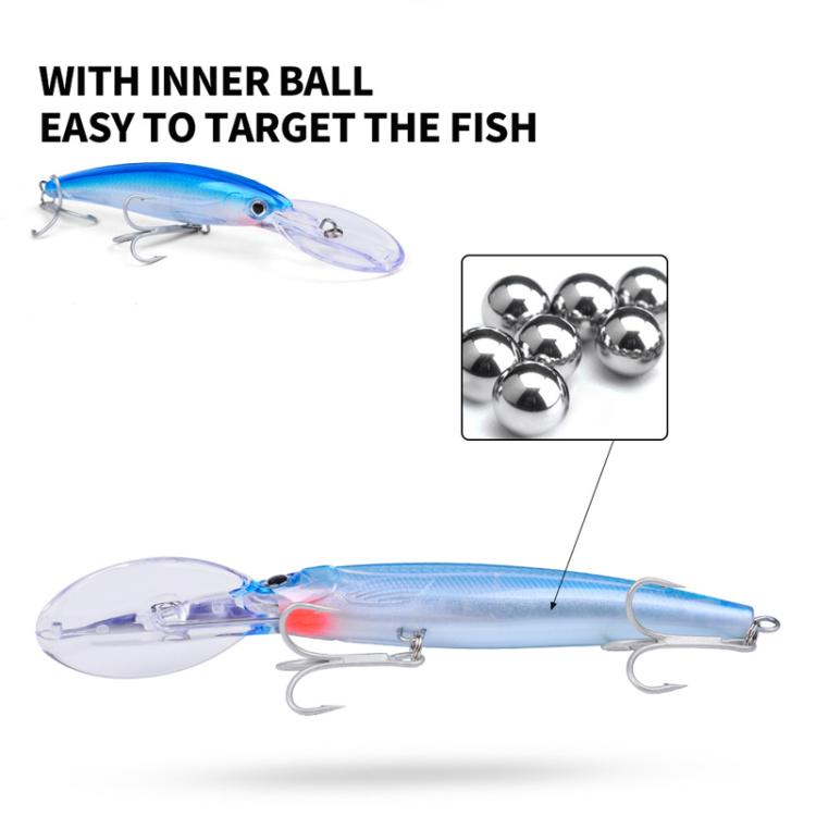 PROBEROS DW627 Long-Distance Casting Large Minnow Lure Fishing Bionic Bait, Style: E