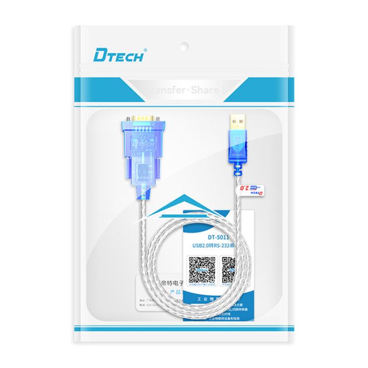 DTECH  DT-5011 USB 2.0 to RS232 Serial Adapter Cable, FT232 & ZT213 Dual-Chip with LED Indicator, Length: 5m
