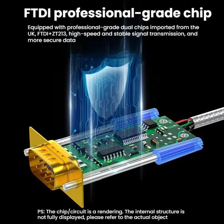 DTECH  DT-5011 USB 2.0 to RS232 Serial Adapter Cable, FT232 & ZT213 Dual-Chip with LED Indicator, Length: 0.5m