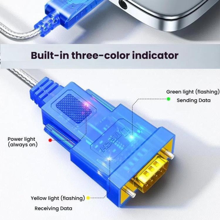 DTECH  DT-5011 USB 2.0 to RS232 Serial Adapter Cable, FT232 & ZT213 Dual-Chip with LED Indicator, Length: 1m