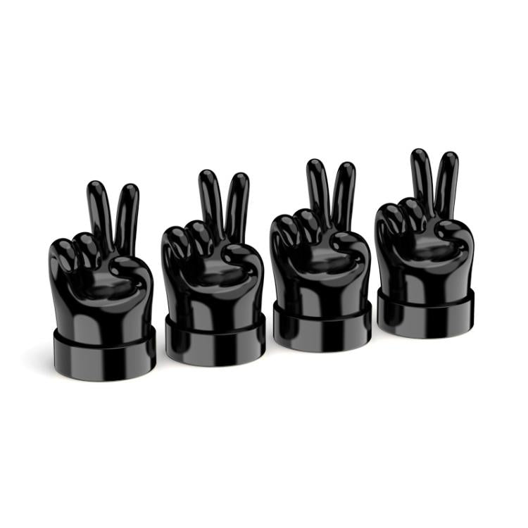 4pcs /Set Car Gesture Valve Tire Decorative Rubber Cap, Color: Black Yeah