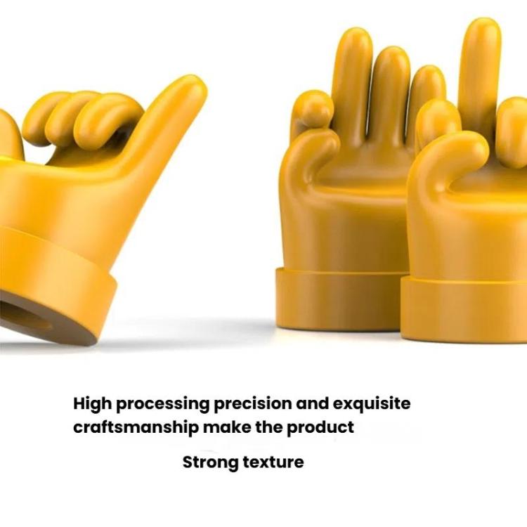 4pcs /Set Car Gesture Valve Tire Decorative Rubber Cap, Color: Yellow OK