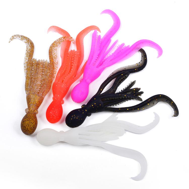 5pcs / Pack PROBEROS DW6123 10cm-4.8g Simulated Squid Soft Bait Sea Fishing Octopus False Lure
