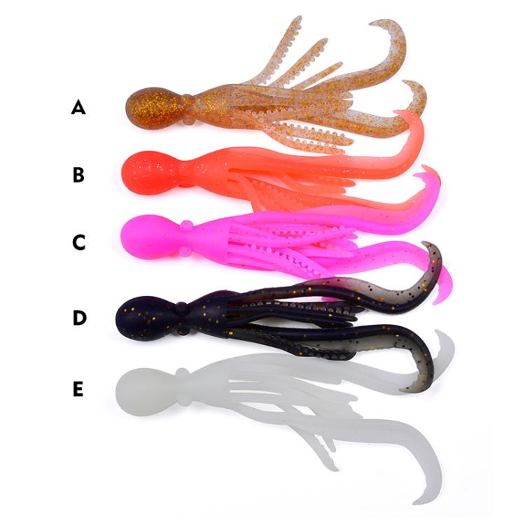 5pcs / Pack PROBEROS DW6123 10cm-4.8g Simulated Squid Soft Bait Sea Fishing Octopus False Lure