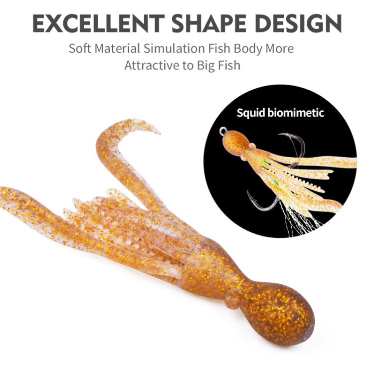 5pcs / Pack PROBEROS DW6123 10cm-4.8g Simulated Squid Soft Bait Sea Fishing Octopus False Lure