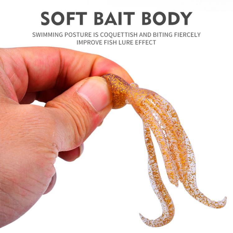 5pcs / Pack PROBEROS DW6123 10cm-4.8g Simulated Squid Soft Bait Sea Fishing Octopus False Lure