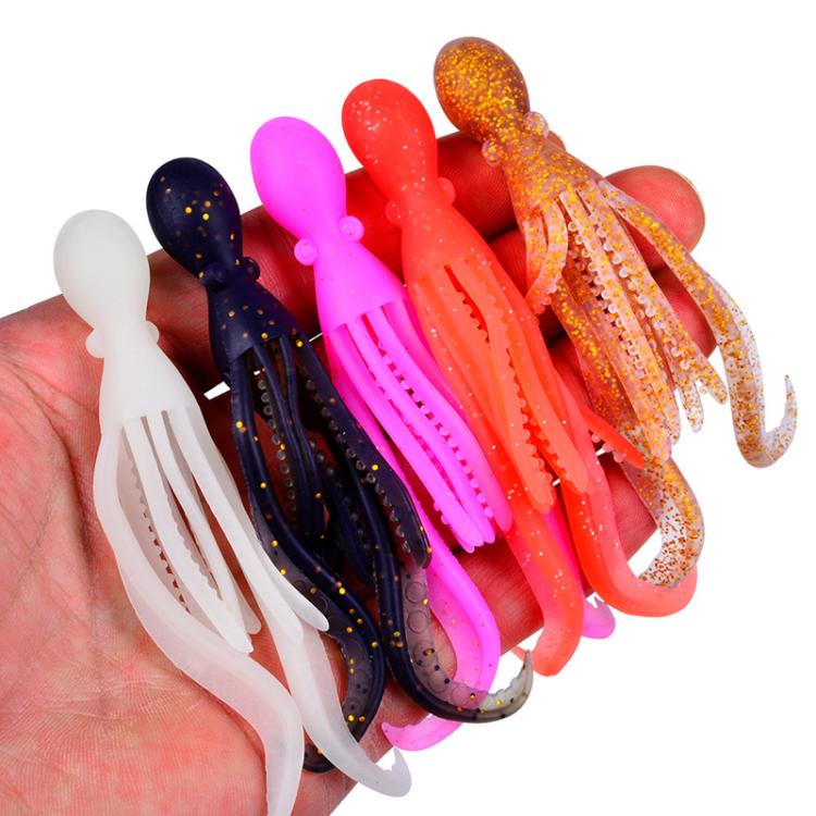 5pcs / Pack PROBEROS DW6123 10cm-4.8g Simulated Squid Soft Bait Sea Fishing Octopus False Lure