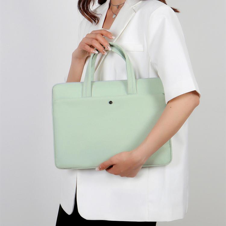 14-14.6inch Universal Laptop Bag Briefcase Women Multifunctional Shockproof Computer Bag, Color: Green