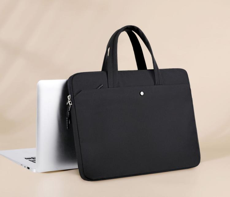 15-15.6inch Universal Laptop Bag Briefcase Multifunctional Shockproof Computer Bag, Color: Black