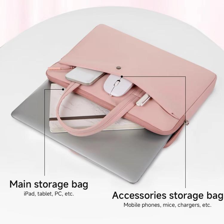 15-15.6inch Universal Laptop Bag Briefcase Multifunctional Shockproof Computer Bag, Color: Pink