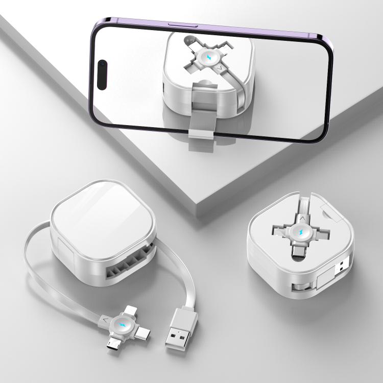 120cm Portable 3 In 1 Holder Retractable Fast Charging Cable for Samsung Galaxy S8 & S8 + / LG G6 / Huawei P10 & P10 Plus / Oneplus 5 and other Smartphones