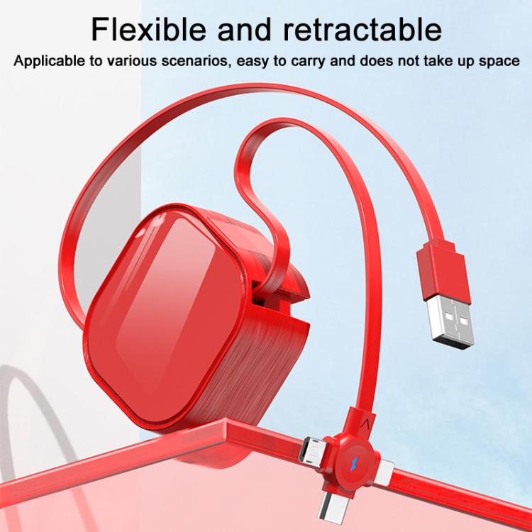 120cm Portable 3 In 1 Holder Retractable Fast Charging Cable for Samsung Galaxy S8 & S8 + / LG G6 / Huawei P10 & P10 Plus / Oneplus 5 and other Smartphones