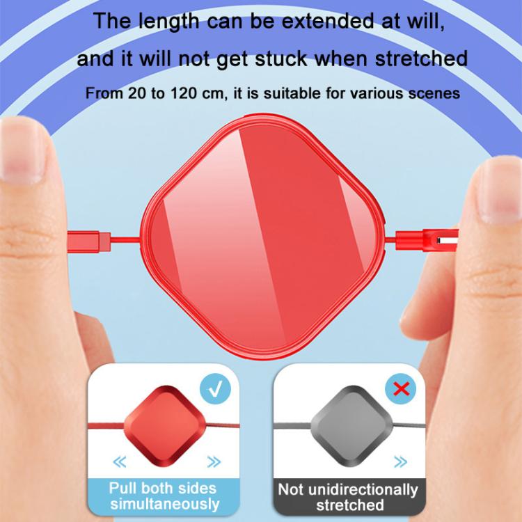 120cm Portable 3 In 1 Holder Retractable Fast Charging Cable for Samsung Galaxy S8 & S8 + / LG G6 / Huawei P10 & P10 Plus / Oneplus 5 and other Smartphones