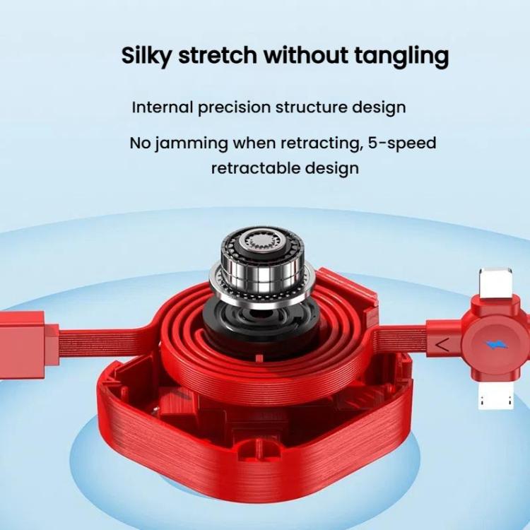 120cm Portable 3 In 1 Holder Retractable Fast Charging Cable for Samsung Galaxy S8 & S8 + / LG G6 / Huawei P10 & P10 Plus / Oneplus 5 and other Smartphones