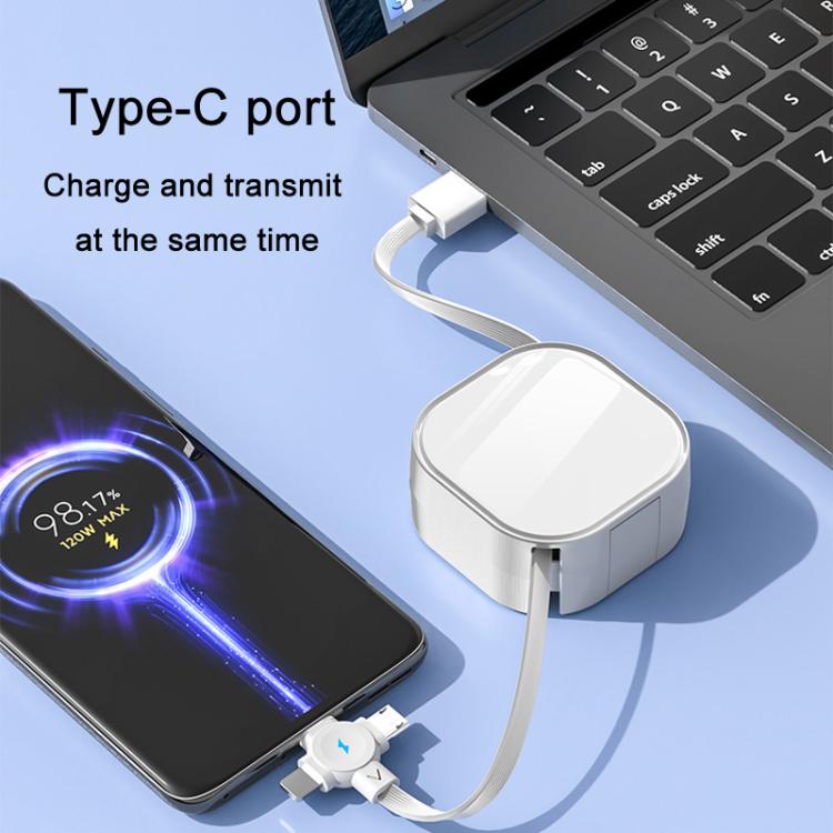 120cm Portable 3 In 1 Holder Retractable Fast Charging Cable for Samsung Galaxy S8 & S8 + / LG G6 / Huawei P10 & P10 Plus / Oneplus 5 and other Smartphones