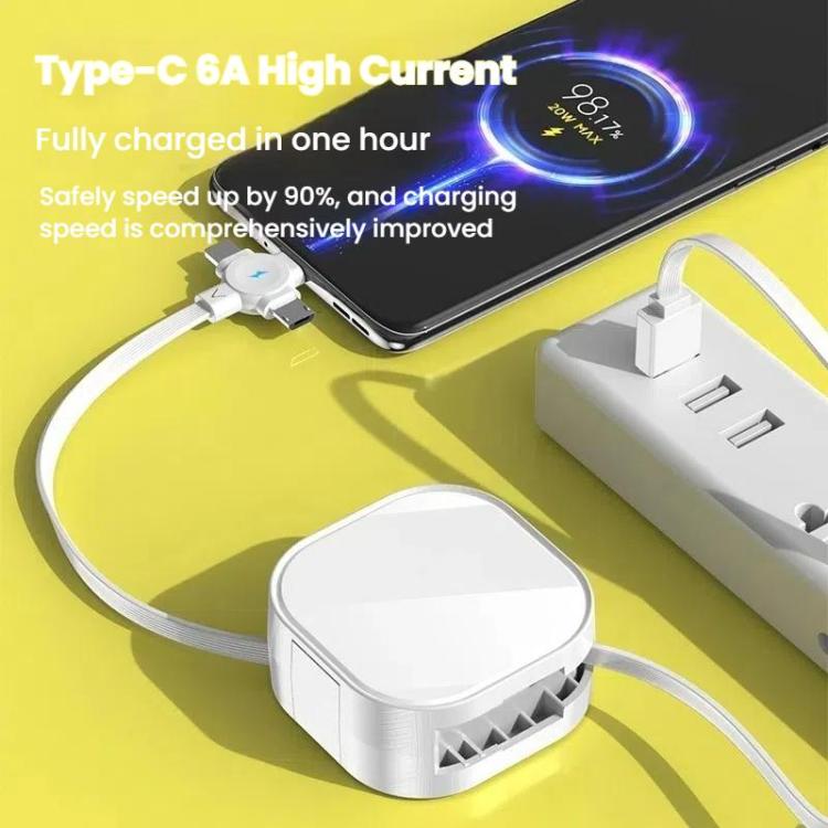 120cm Portable 3 In 1 Holder Retractable Fast Charging Cable for Samsung Galaxy S8 & S8 + / LG G6 / Huawei P10 & P10 Plus / Oneplus 5 and other Smartphones