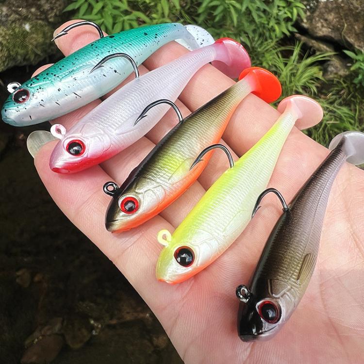 PROBEROS DW6092N6A 5pcs / Set T-Tail Lua False Bait Single Hook Full Swimming Submerged Imitation Soft Lure