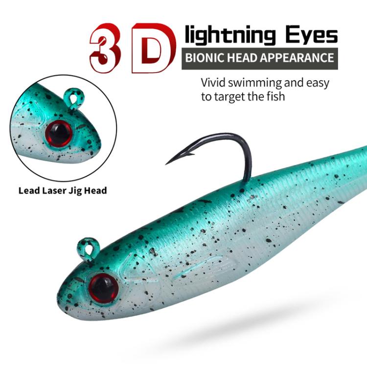 PROBEROS DW6092N6A 5pcs / Set T-Tail Lua False Bait Single Hook Full Swimming Submerged Imitation Soft Lure