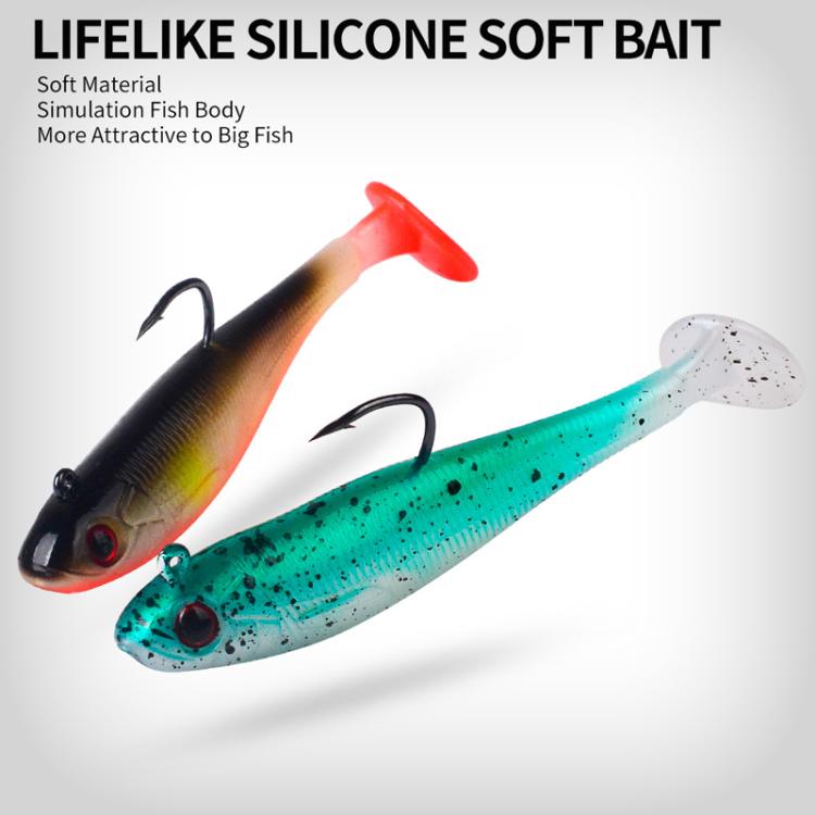 PROBEROS DW6092N12B 5pcs / Set T-Tail Lua False Bait Single Hook Full Swimming Submerged Imitation Soft Lure