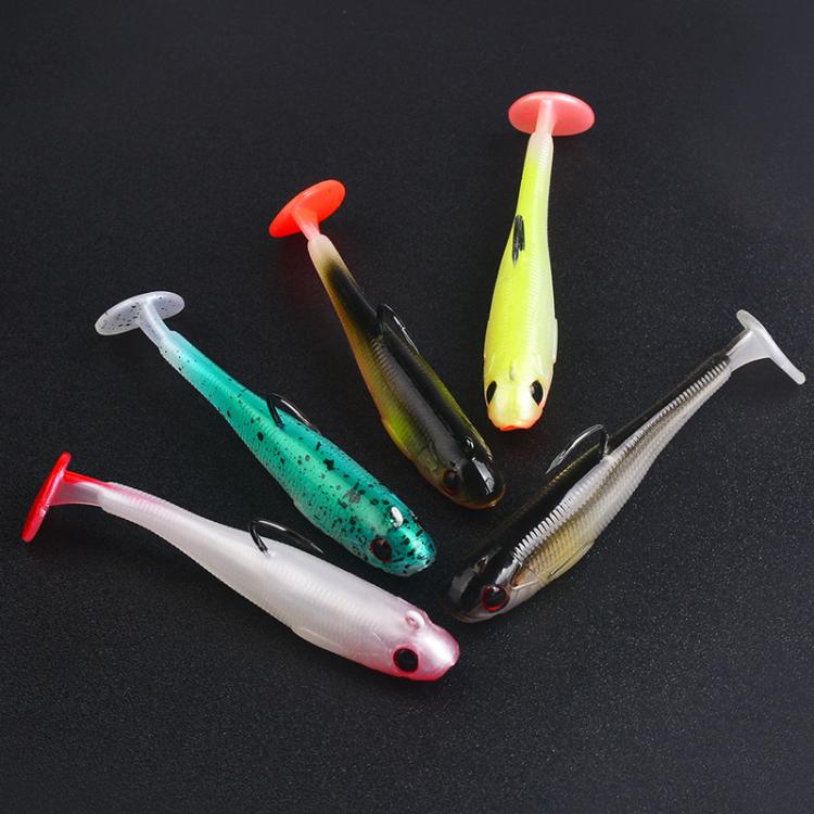 PROBEROS DW6092N12A 5pcs / Set T-Tail Lua False Bait Single Hook Full Swimming Submerged Imitation Soft Lure