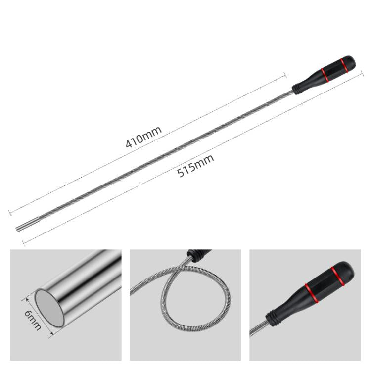 515mm Bendable Magnetic Picker Strong Magnetic Auto Repair Screw Suction Rod - 1LB