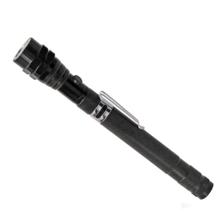 170mm-565mm 3LEDs Light Bendable Telescopic Multifunctional Picker Auto Repair Screw Tool - Black