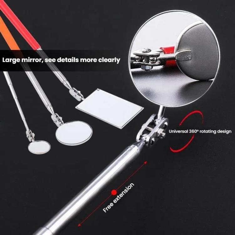 Stainless Steel Universal Rotating Telescopic Folding Viewfinder, Spec: Square with Light 65x40mm