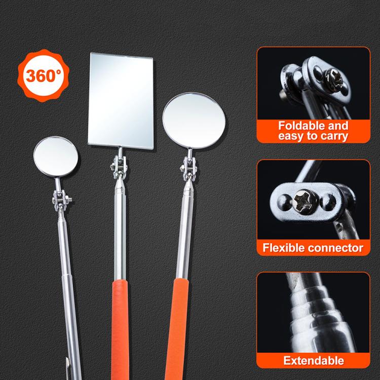 Stainless Steel Universal Rotating Telescopic Folding Viewfinder, Spec: Orange 50mm