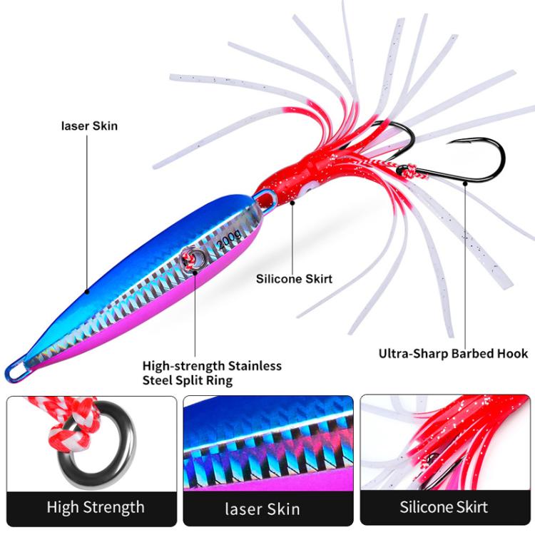 120G PROBEROS LF159 Luminous Bearded Squid Hook Slow Cranking Road Runner Iron Plate Bionic False Bait